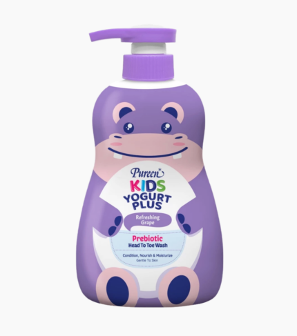 Tắm Gội Toàn Thân Pureen Kids Prebiotic Sữa Chua Hương Nho 400ml