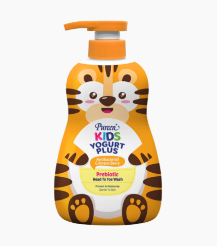 Tắm Gội Toàn Thân Pureen Kids Prebiotic Sữa Chua Hương Việt Quất Đỏ 400ml